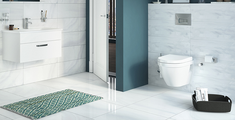Bathroom setting showing VitrA S50 products